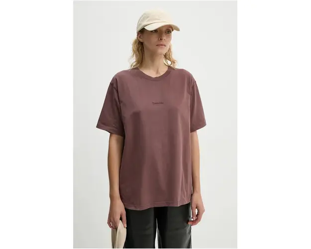 Nanushka tricou din bumbac REECE femei, culoarea maro, NU24PFSH03578