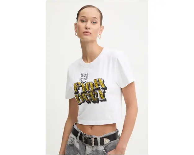 Fiorucci tricou femei, culoarea alb, W01FMTSH094CJ03WH01