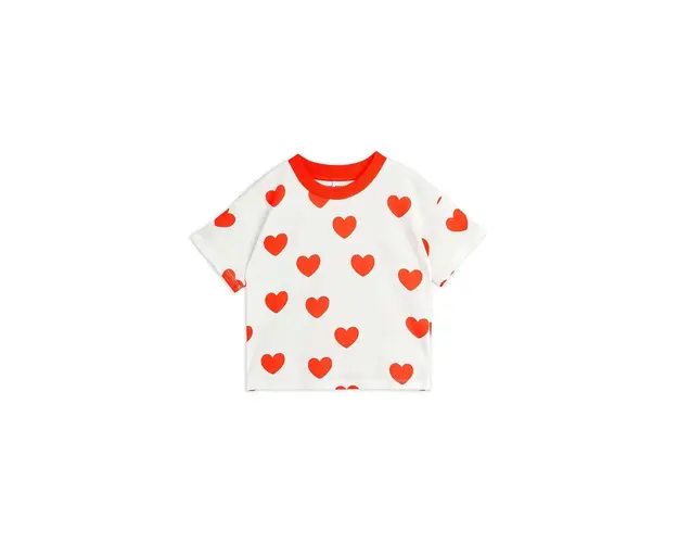 Mini Rodini tricou de bumbac pentru copii Hearts culoarea bej