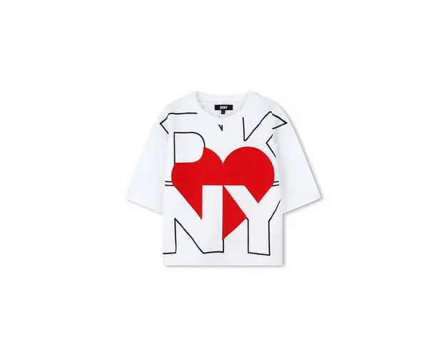 Dkny tricou de bumbac pentru copii culoarea alb, D62065