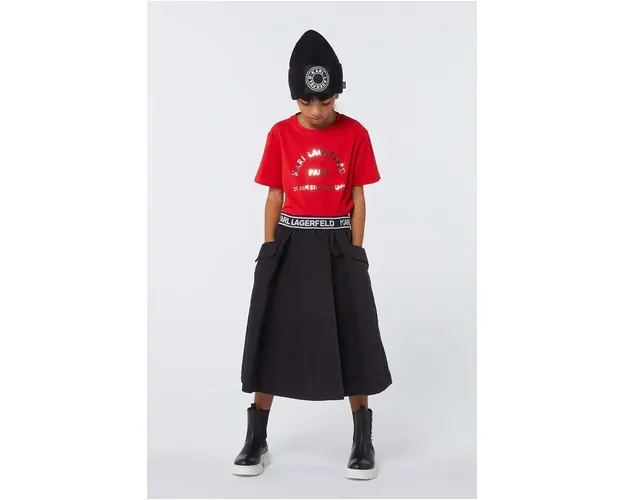 Karl Lagerfeld tricou de bumbac pentru copii culoarea rosu, Z30205