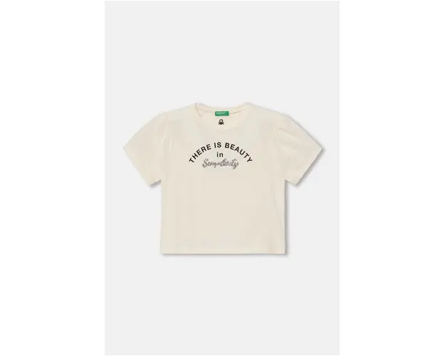 United Colors of Benetton tricou copii culoarea bej, 3I1XC10K4