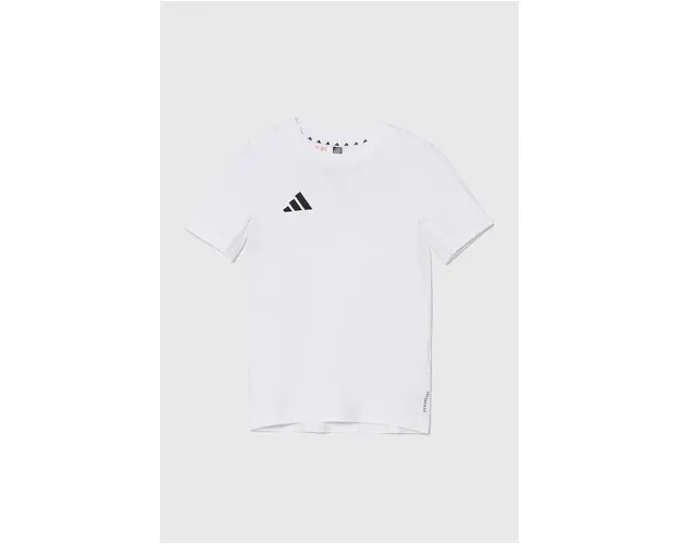 adidas tricou copii J TEAM TEE culoarea alb, neted, IT5056