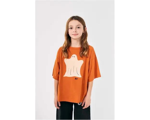 Bobo Choses tricou de bumbac pentru copii Funny Ghost culoarea portocaliu, cu imprimeu, 224AC006