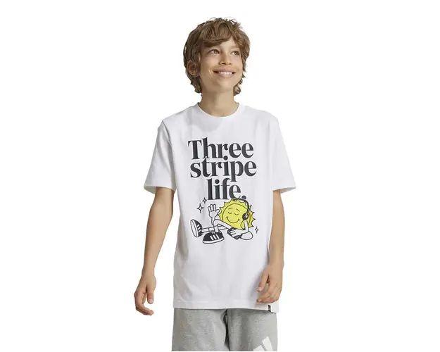 adidas tricou de bumbac pentru copii POS TABLE culoarea alb, cu imprimeu, IW2477