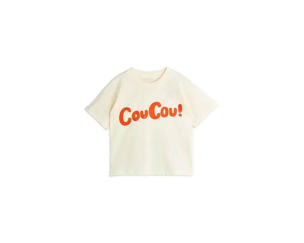Mini Rodini tricou de bumbac pentru copii Coucou culoarea bej, cu imprimeu, 2472012911
