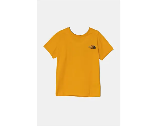 The North Face tricou de bumbac pentru copii REDBOX S/S TEE culoarea galben, cu imprimeu, NF0A89VT56P1
