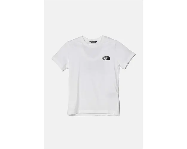 The North Face tricou de bumbac pentru copii REDBOX S/S TEE culoarea alb, cu imprimeu, NF0A89VTFN41