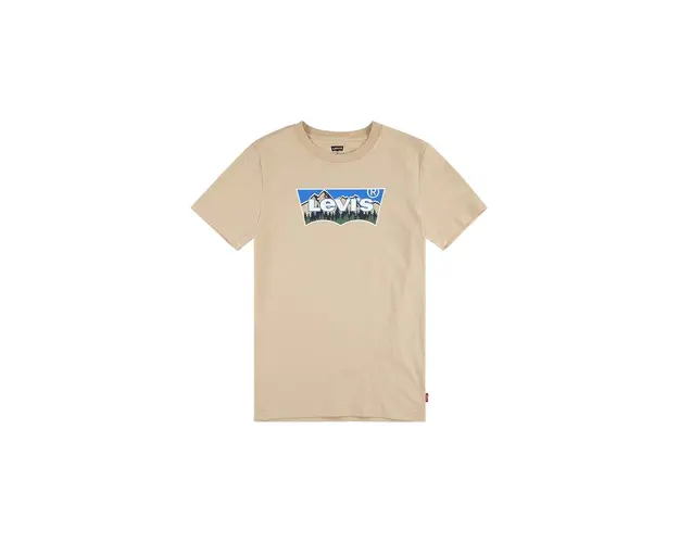 Levi's tricou de bumbac pentru copii FORESTED MOUNTAINS BATWING culoarea bej, cu imprimeu, 8EL382