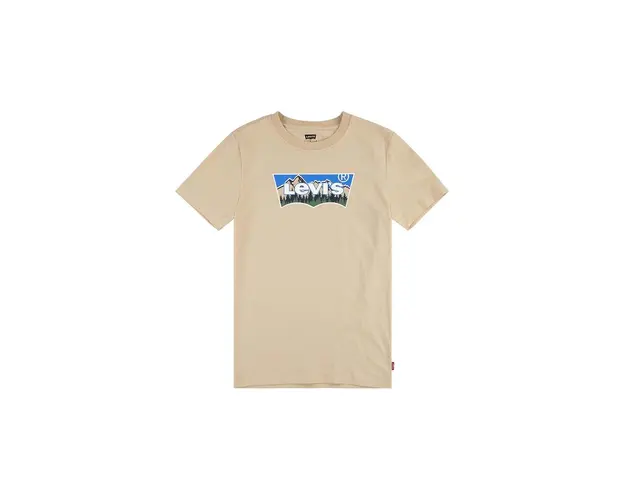 Levi's tricou de bumbac pentru copii FORESTED MOUNTAINS BATWING culoarea bej, cu imprimeu, 9EL382