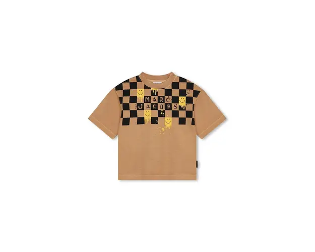 Marc Jacobs tricou de bumbac pentru copii culoarea maro, cu imprimeu, W60283