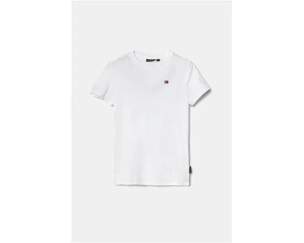 Napapijri tricou de bumbac pentru copii SALIS SS 2 culoarea alb, neted, NP0A4GEH0021