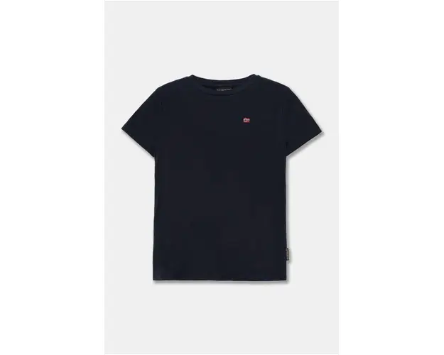 Napapijri tricou de bumbac pentru copii SALIS SS 2 culoarea albastru marin, neted, NP0A4GEH1761