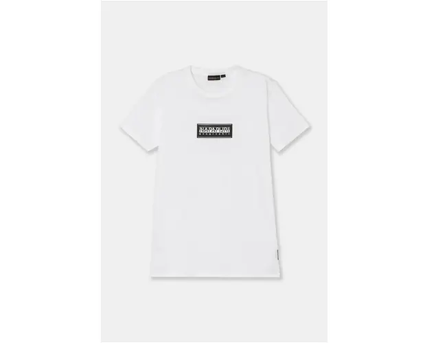 Napapijri tricou de bumbac pentru copii S-CHAMOIS SS culoarea alb, cu imprimeu, NP0A4HYL0021