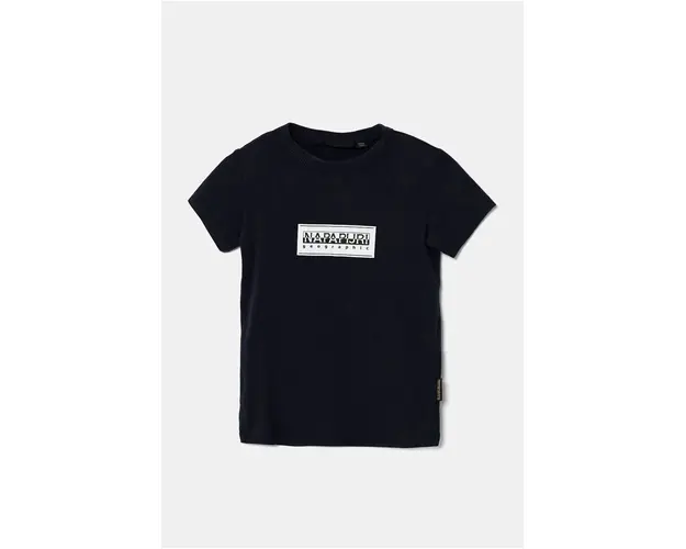 Napapijri tricou de bumbac pentru copii S-CHAMOIS SS culoarea albastru marin, cu imprimeu, NP0A4HYL1761