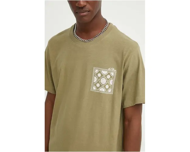 Les Deux tricou din amestec de in culoarea verde, cu imprimeu, LDM101176