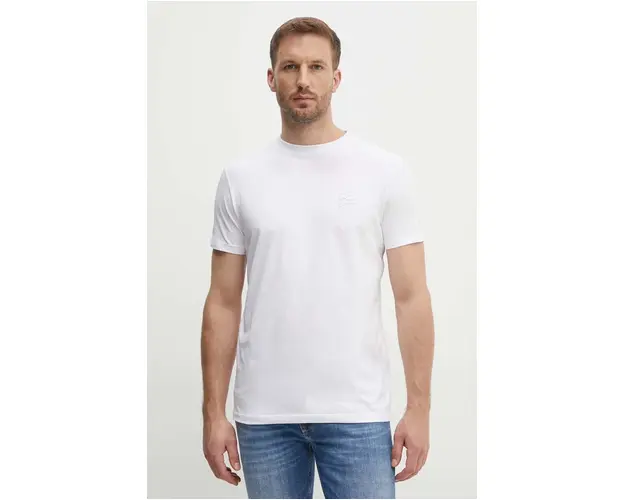 Karl Lagerfeld tricou barbati, culoarea alb, neted, 543221.755403