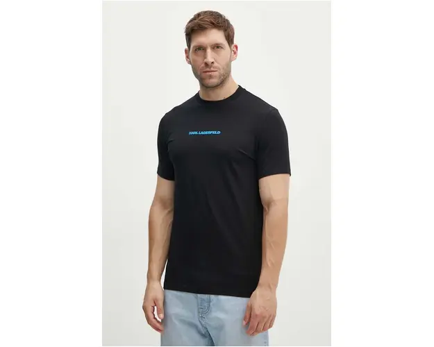 Karl Lagerfeld tricou barbati, culoarea negru, cu imprimeu, 543221.755402