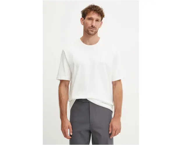 Iceberg tricou din bumbac barbati, culoarea bej, neted, F02E 6327