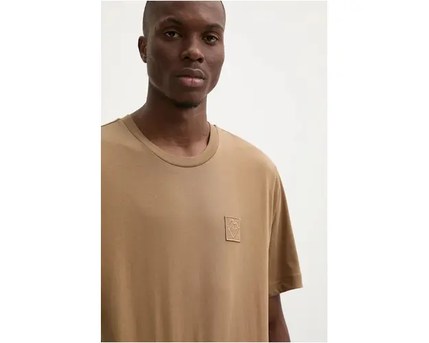 Iceberg tricou din bumbac barbati, culoarea bej, neted, F02E 6327