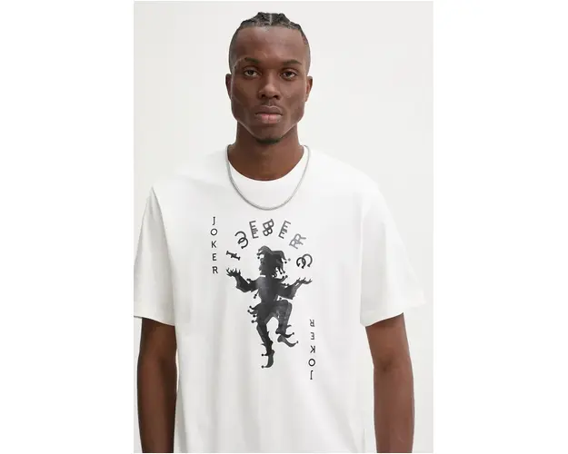 Iceberg tricou din bumbac barbati, culoarea bej, cu imprimeu, F022 6327