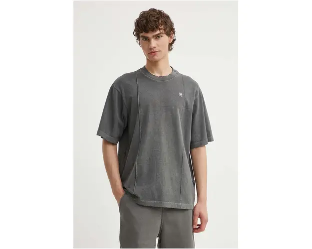 G-Star Raw tricou din bumbac barbati, culoarea gri, neted, D24631-C756