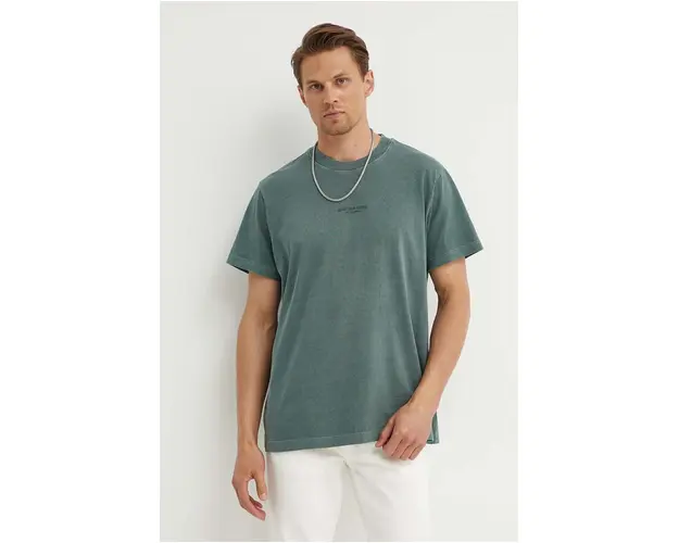 G-Star Raw tricou din bumbac barbati, culoarea verde, neted, D25737-C756