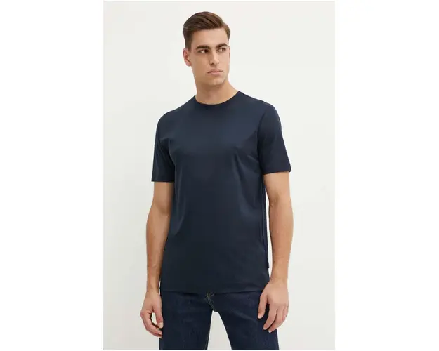 BOSS tricou barbati, culoarea albastru marin, neted, 50513674