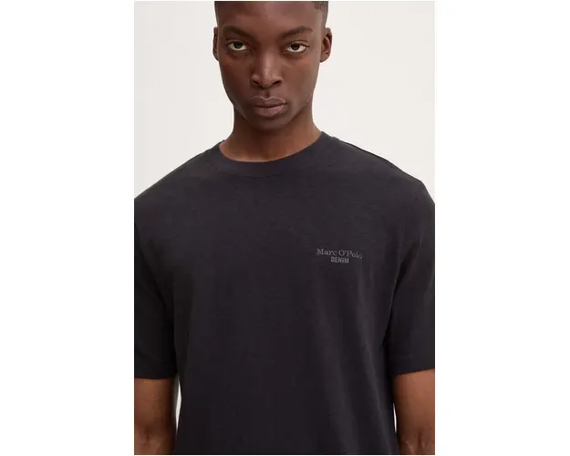 Marc O'Polo tricou din bumbac DENIM barbati, culoarea negru, cu imprimeu, 5000005077