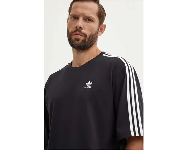 adidas Originals tricou din bumbac Oversize Tee barbati, culoarea negru, cu imprimeu, IZ1832