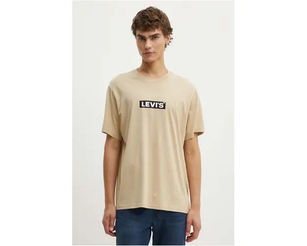 Levi's tricou din bumbac barbati, culoarea alb, cu imprimeu, A2082