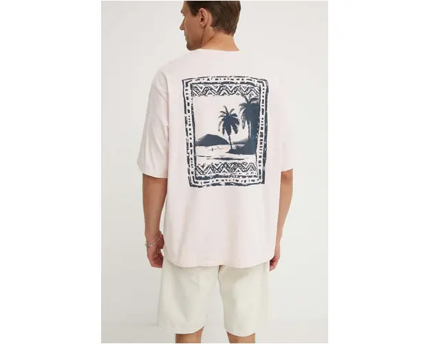 Levi's tricou din bumbac barbati, culoarea roz, cu imprimeu, A5805