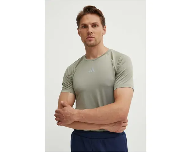 adidas Performance tricou de antrenament Gym+ culoarea bej, neted, IR5875