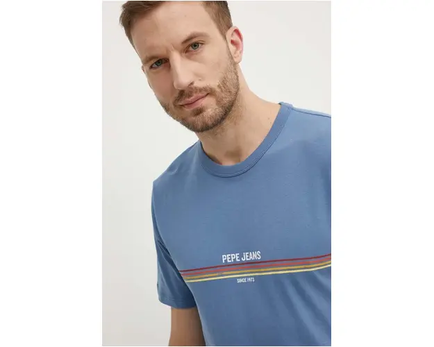 Pepe Jeans tricou din bumbac ADUR barbati, cu imprimeu, PM509427