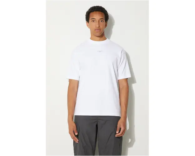 Drôle de Monsieur tricou din bumbac Slogan Classique barbati, culoarea alb, cu imprimeu, PERM-TS202-CO002-OPW