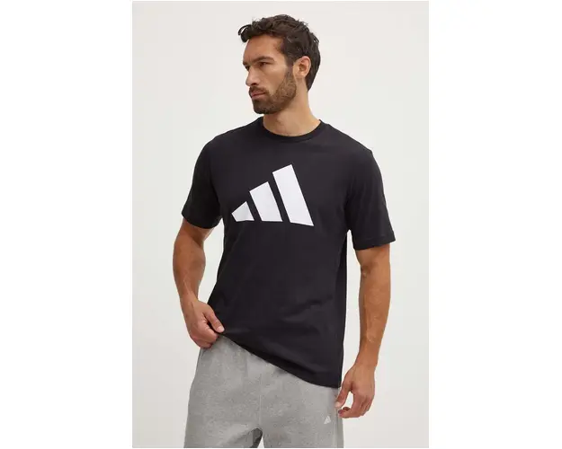 adidas tricou din bumbac barbati, culoarea negru, cu imprimeu, IY8583