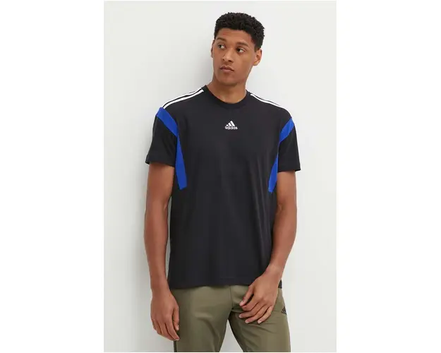 adidas tricou din bumbac barbati, culoarea negru, cu imprimeu, JJ1532
