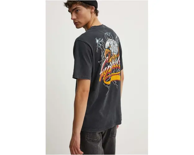 Superdry tricou din bumbac barbati, culoarea negru, cu imprimeu, M1012047A-8IW