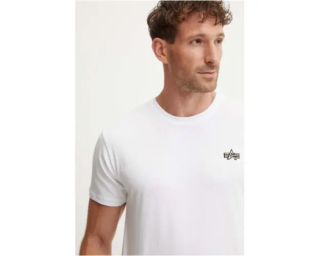 Alpha Industries tricou din bumbac barbati, culoarea alb, cu imprimeu, 148511