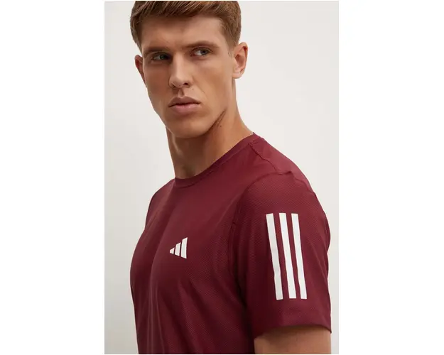 adidas Performance tricou de antrenament Own The Run Base culoarea bordo, cu imprimeu, IM5409