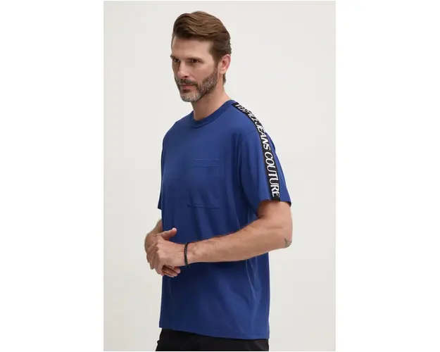 Versace Jeans Couture tricou din bumbac barbati, cu imprimeu, 77GAHC02 CJ01C