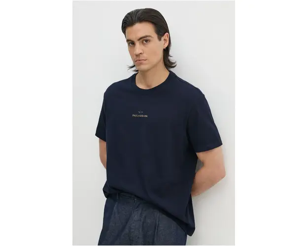 Paul&Shark tricou din bumbac barbati, culoarea albastru marin, cu imprimeu, 14311646
