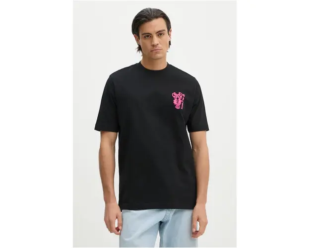 PS Paul Smith tricou din bumbac barbati, culoarea negru, cu imprimeu, M2R.965X.NP4823
