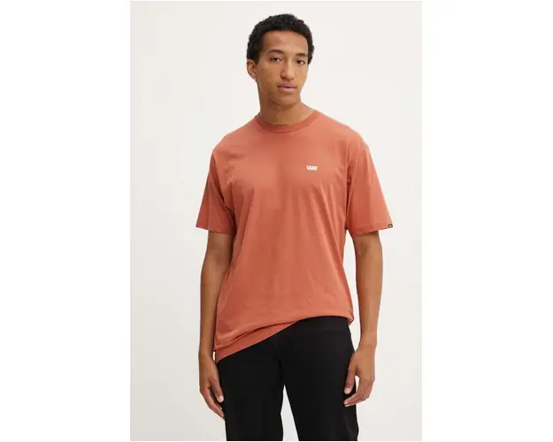 Vans tricou din bumbac barbati, culoarea portocaliu, cu imprimeu, VN0A3CZEC9J1