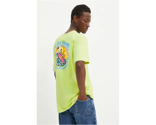 Vans tricou barbati, culoarea verde, cu imprimeu, VN000KHTDAC1