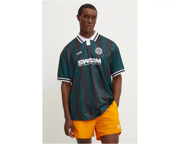 Hummel tricou barbati, culoarea verde, modelator, 226094