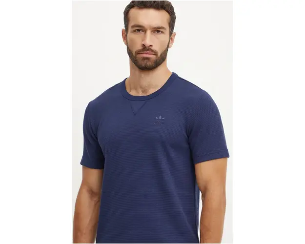 adidas Originals tricou barbati, culoarea albastru marin, neted, IY2298