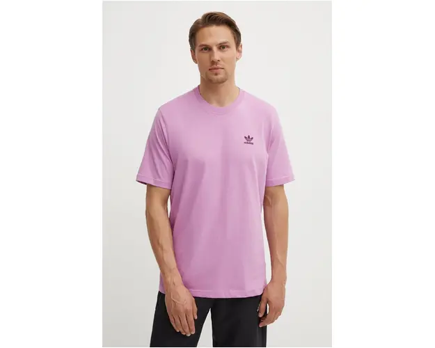 adidas Originals tricou din bumbac barbati, culoarea violet, cu imprimeu, IY5477