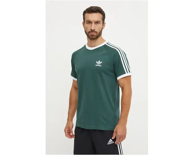 adidas Originals tricou din bumbac barbati, culoarea verde, cu imprimeu, IY8720