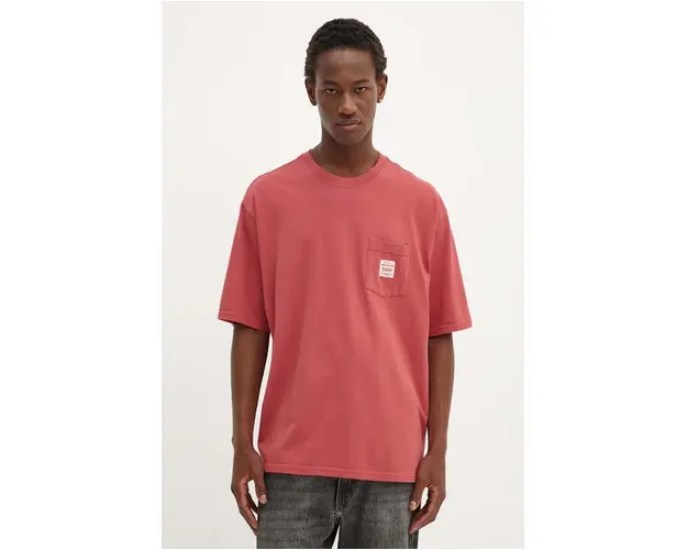 Levi's tricou din bumbac barbati, culoarea rosu, neted, A5850